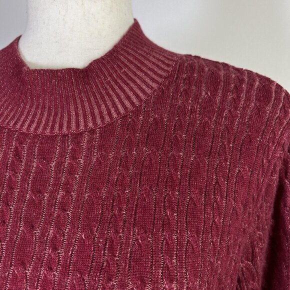 Abercrombie and Fitch Knit Longsleeve Dress Women's Medium Red Valentines Day - Picture 14 of 15